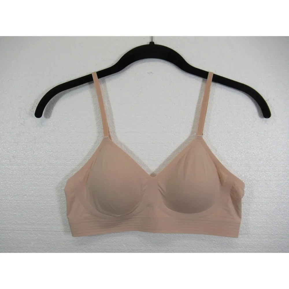 SO Intimates Seamless Bralette Bra Small Beige Wireless Removable Pads